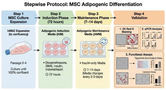 Workflow of in vitro adipogenic differentiation.